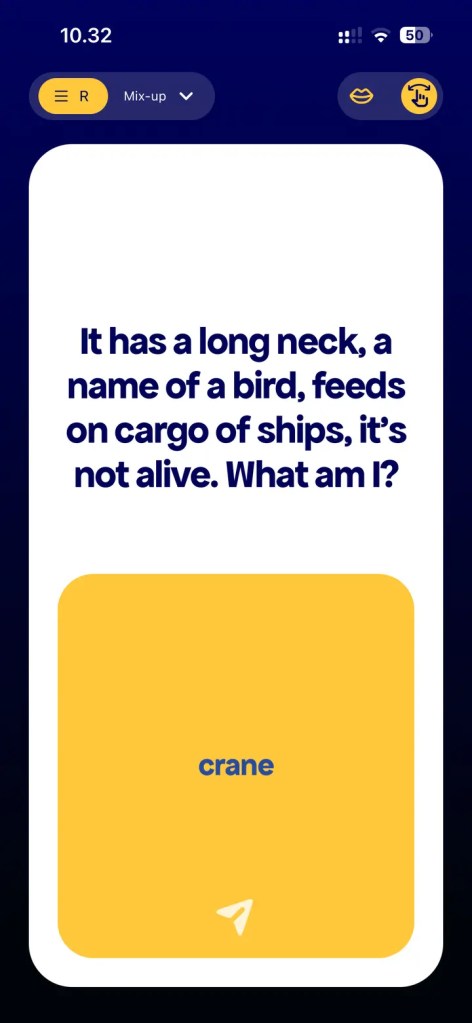 Rydlme mobile app showing the answer to a riddle.